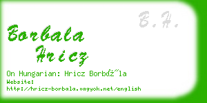 borbala hricz business card